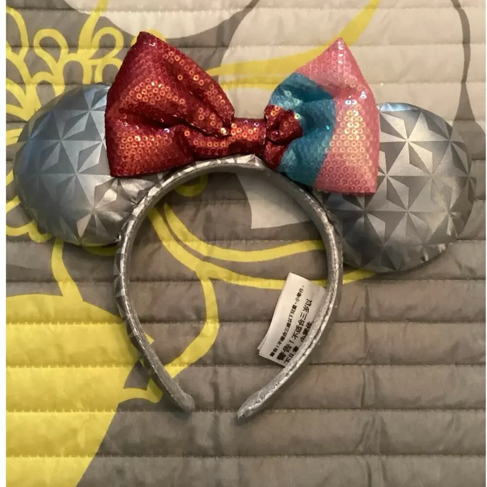 NWOT Disney Parks Epcot Spaceship Earth Bubble Gum Wall Minnie Ears Headband